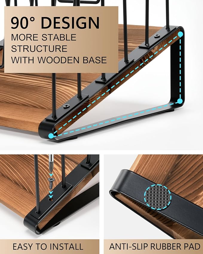 HULISEN Inclined Desk File Organizer, 5-Section Vertical File Folder Holder - Image 5