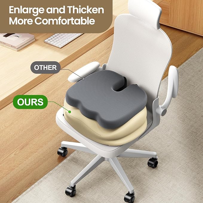 Benazcap Large Seat Cushion for Office Chair, Memory Foam - Image 3