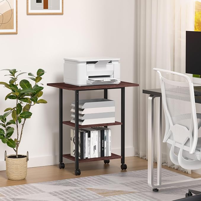 Lerliuo 3-Tier Printer Stand, Industrial Mobile Printer Table - Image 7