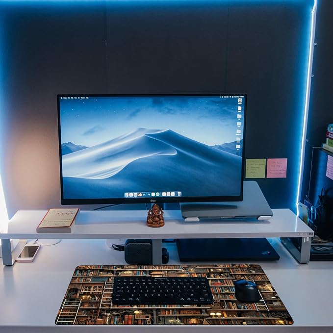 Desk Pad, Fantasy Shelves Desk Mat, Shelves Full of Books Large Gaming Mouse Pad - Image 6