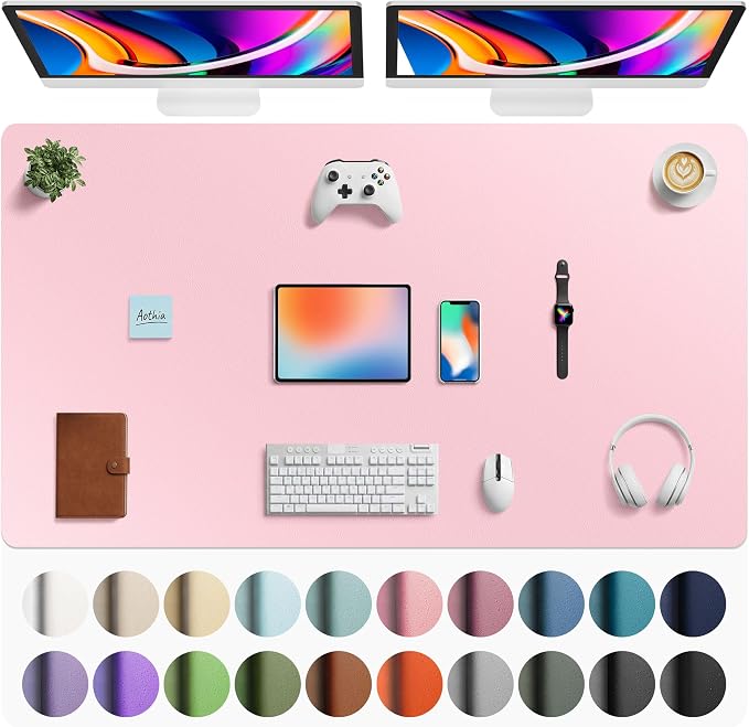Aothia Faux Leather Desk Mat by AothiaSimpleNaturalUnique