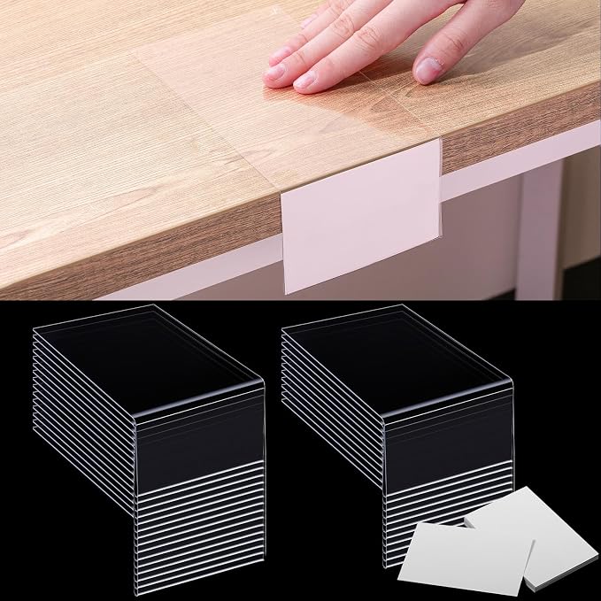 Containlol 30 Pcs Moveable Shelf Label Holders Clear Transparent Plastic by Containlol