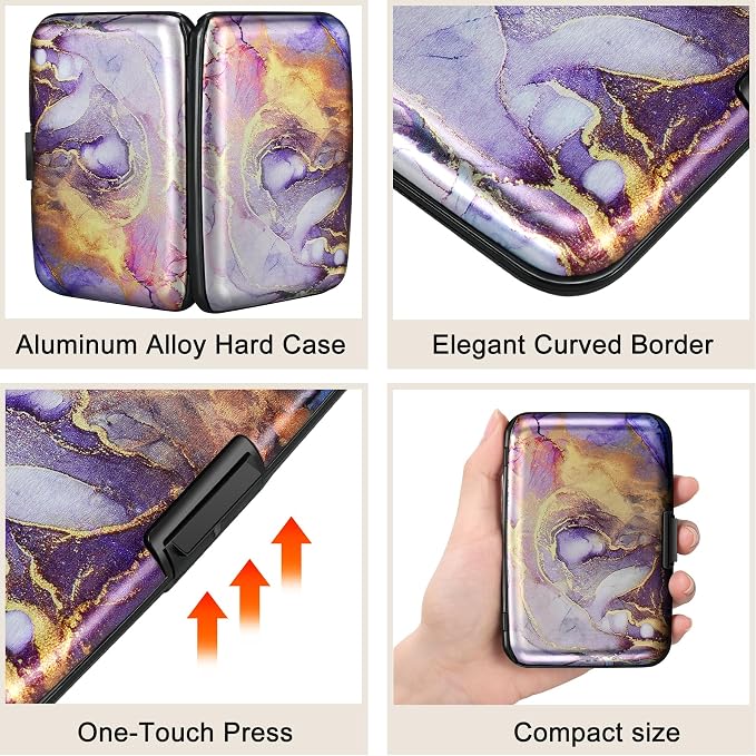 ELFISH Mini RFID Aluminum Wallet Credit Cards Holder Business Card Case Metal - Image 3