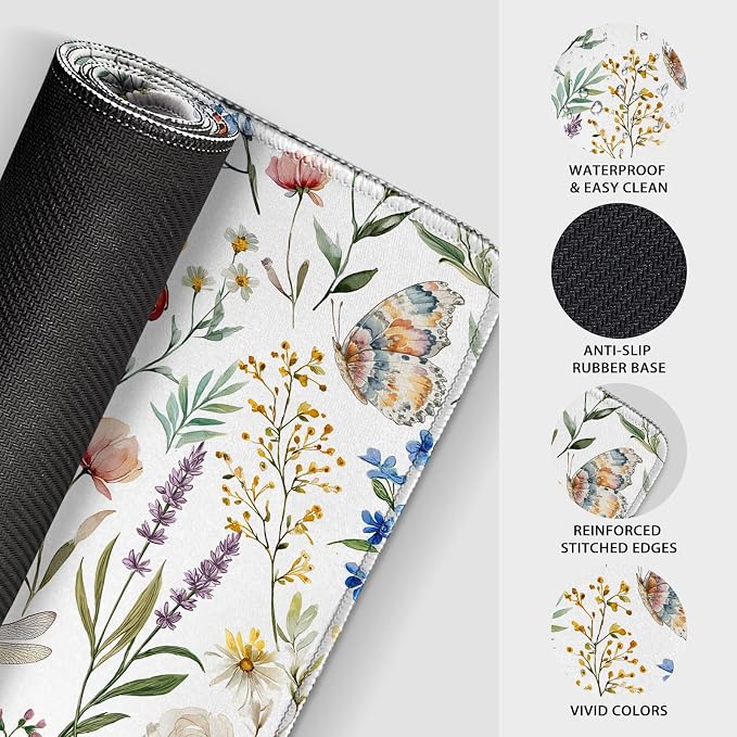 Flower Large Gaming Mouse Pad 31.5"x15.7"｜ Weed Floral Plants XXL Desk Mat - Image 6