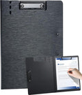 Clipboard Folder, with Dual Metal Clips, Embossed-Texture, Folding 360° Rotating by WORPSON