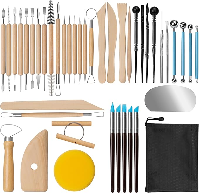 Amrules Clay Tools Kit, Practical Polymer Clay Sculpting Tools Kit, Air Dry by Amrules