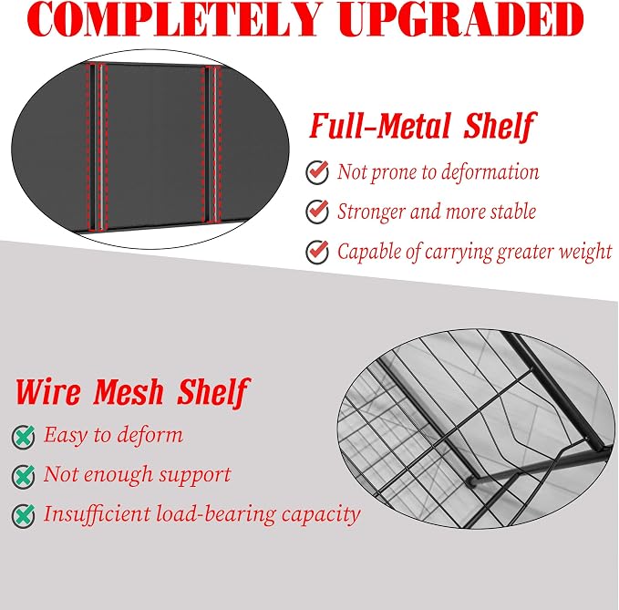 Printer Stand, Heavy Duty 4-Tier Steel Shelving Unit - Image 3
