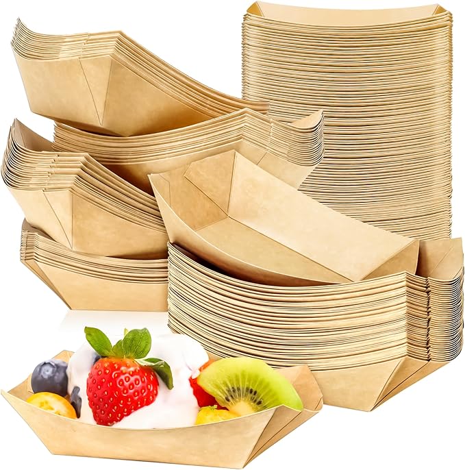80 Pack 1/2Lb Paper Food Boat Trays Disposable Small Paper Boats Plates by MotBach