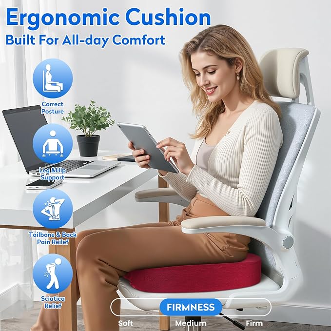 CushZone Seat Cushion, Office Chair Cushions, Car Seat Cushion, Non-Slip - Image 6