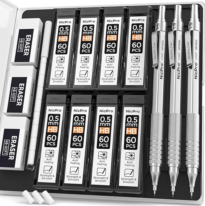 Nicpro 0.5 Mechanical Pencil Set by Nicpro
