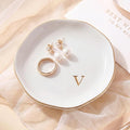 Ceramic Jewelry Tray, Personalized Initial Jewelry Dish by GIVITASOT