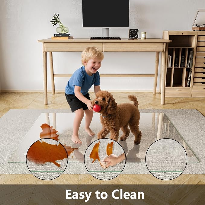 Koonmi Chair Mat for Carpet, Tempered Glass 51"x63" Office Chair Mat, Glass - Image 7
