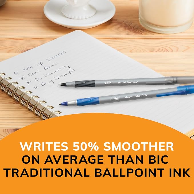 BIC Round Stic Grip Xtra Comfort Fashion Ball Point Pen; Purple; - Image 4
