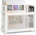 White Magazine Holder, Metal Magazine Rack Floor, Magazine Storage Basket by OFIDELITY