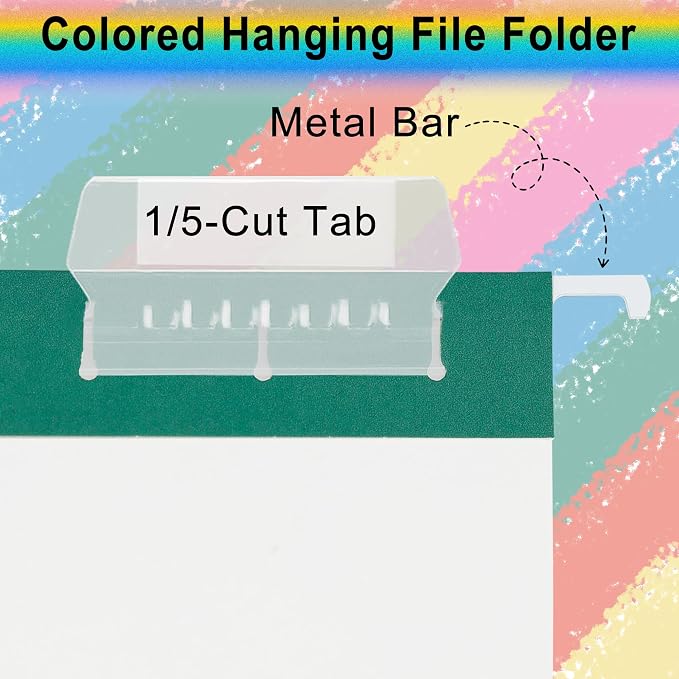 pmybupo Hanging File Folders 50 Pack – Green Hanging File Folders Letter Size - Image 3