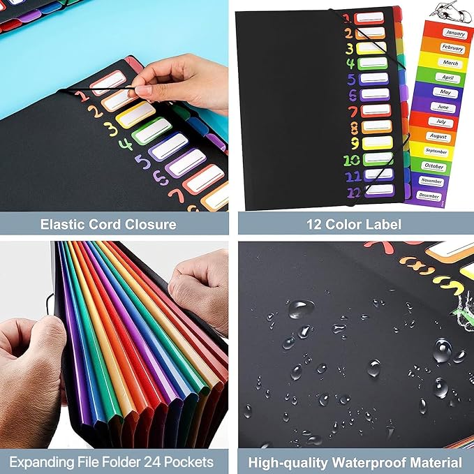 Edufun Rainbow Tab Expanding File Folder - Image 2