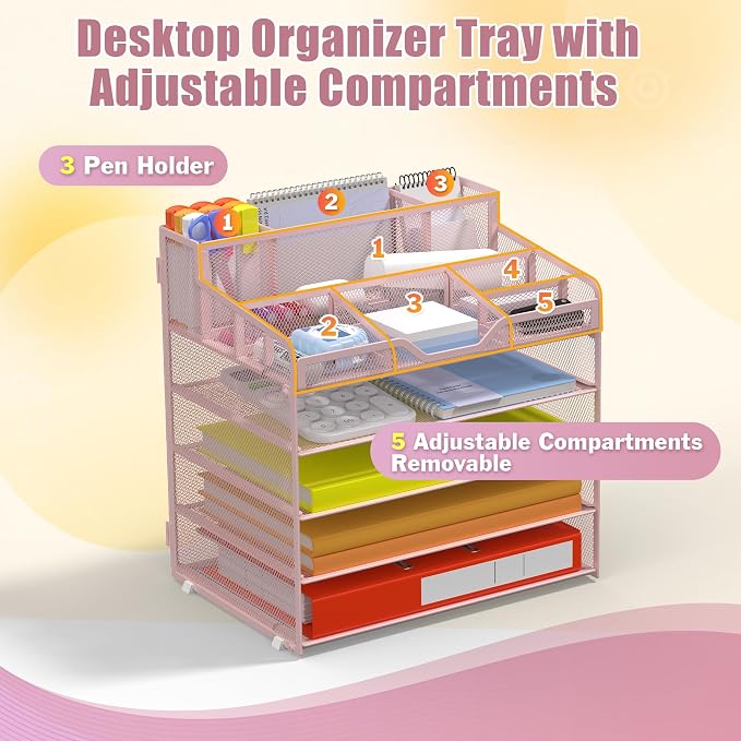 Docnest 5 Tier Mesh Desk Organizer - Image 4