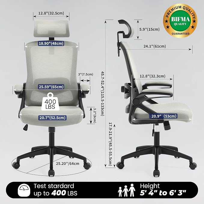 Fizzin Ergonomic Office Chair, 400 LBS Computer Chairs - Image 2