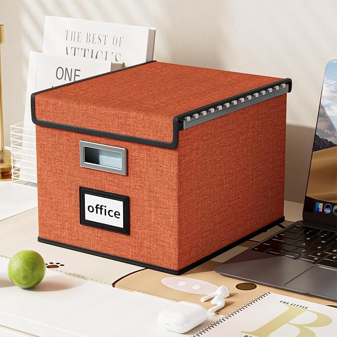 File Organizer Box with Lid, Collapsible File Folder Organizer - Image 5