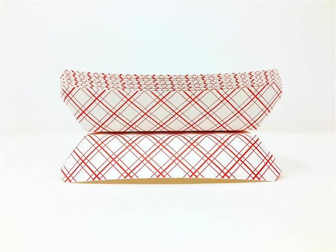 Mr Miracle 7 Inch Paper Hot Dog Tray in Red White Pattern. Pack of 100. - Image 6