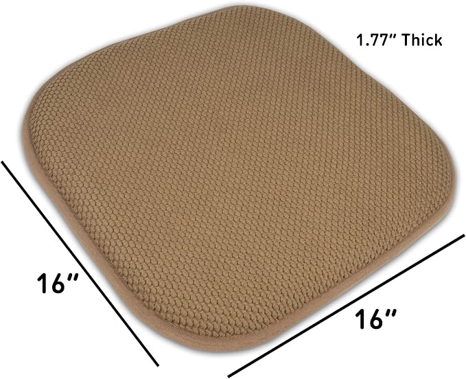 Sweet Home Collection Memory Foam Honeycomb Nonslip Back 16" x 16" Chair/Seat - Image 4