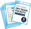 Essex Wares - 6 Pack, Light Blue, Water-Resistant Dry Erase Pocket Document by EssexWares