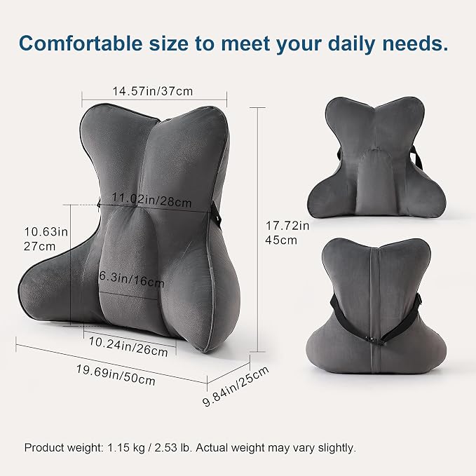 Lumbar Support Pillow for Office Chair, Recliner & Car Seat, Ergonomic Back - Image 2
