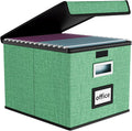 File Organizer Box with Lid, Collapsible File Folder Organizer by Huolewa