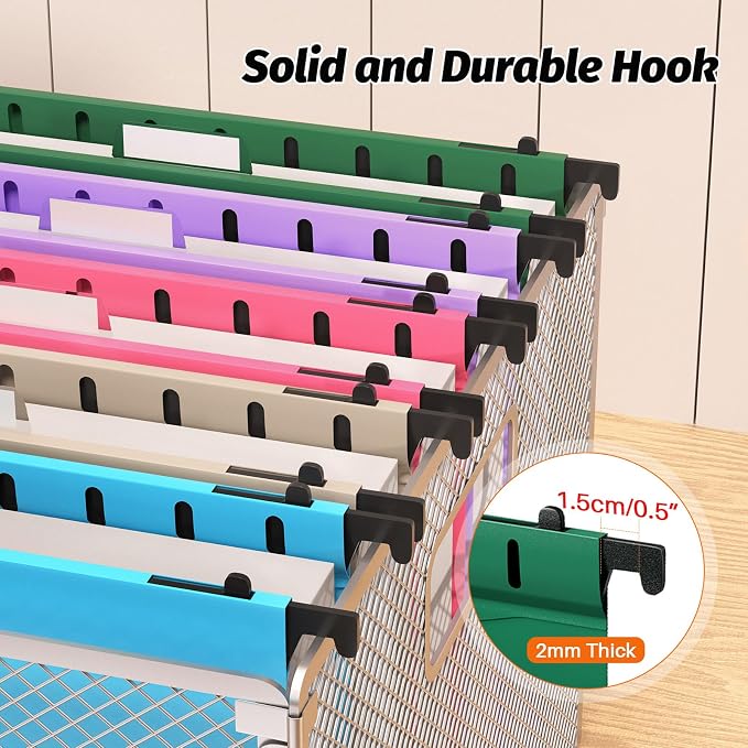 SHUTEX Extra Capacity Legal Size Plastic Hanging File Folders, 12 Pack - Image 5