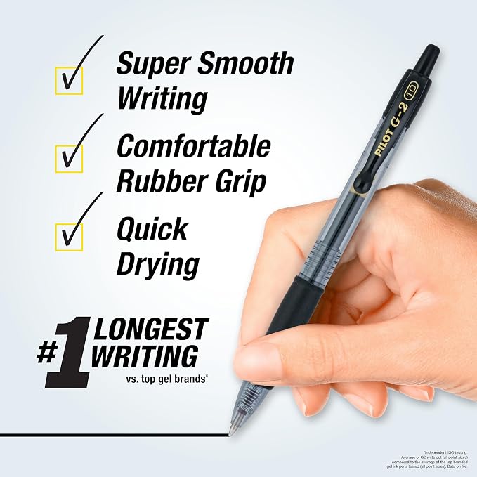 Pilot G2 Premium Refillable & Retractable Rolling Ball Gel Pens, Bold Point - Image 2