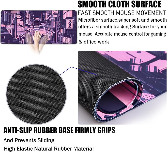 Large Mouse Pad, Office Desk Pad Gaming, Durable Waterproof Non-Slip Base Long - Image 3