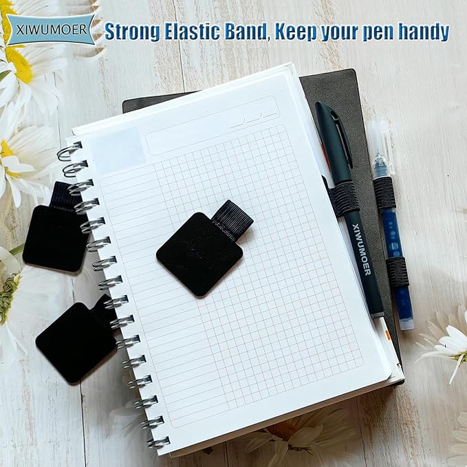 16PCS Notebook Pen Loop Holder, Self Adhesive Leather Pen Holder - Image 4