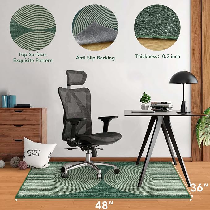 Office Chair Mat for Hardwood Floor&Tile Floor, Under Desk Rug for Rolling - Image 2