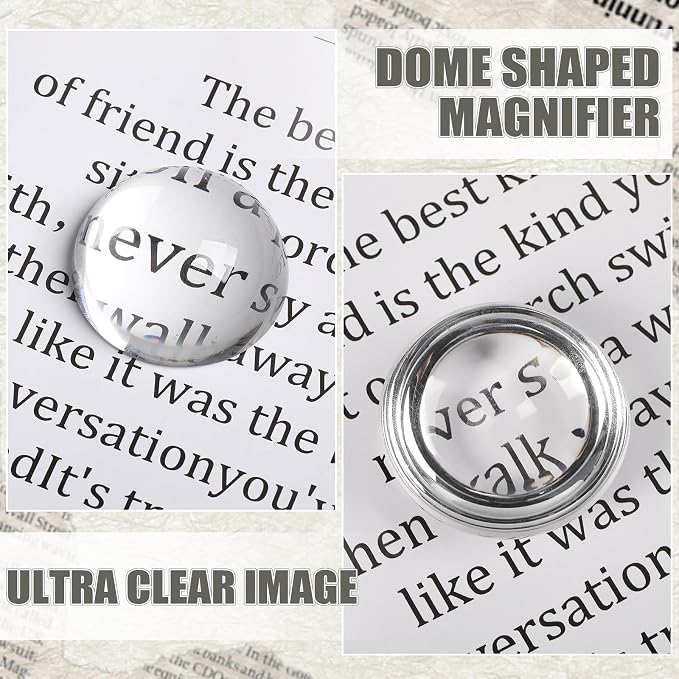 Briwooody 6 Pcs Crystal Dome Magnifier Paperweights Glass Paperweight Reading - Image 5