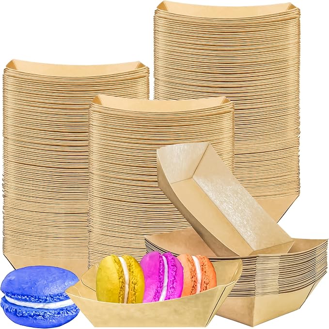 150 Pack 1/4Lb Paper Food Boat Trays Disposable Small Paper Boats Plates by MotBach