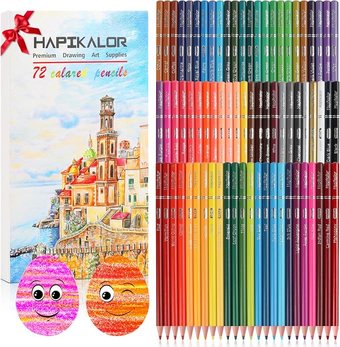 Hapikalor 72 Colored Pencils for Adult Coloring Books, Professional Coloring by Hapikalor