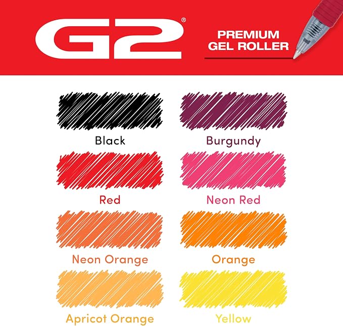 Pilot G2 Premium Gel Roller Pens, G2 Boost Red Pens Pack, The Colors of Energy - Image 5