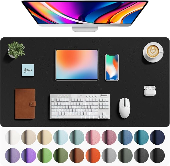 Aothia Faux Leather Desk Mat by AothiaSimpleNaturalUnique