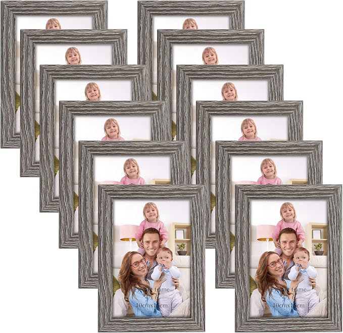 Giftgarden 4x6 Picture Frame Distressed Grey, 4 by 6 Rustic Wood-grain Gray by Giftgarden
