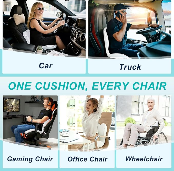 Seat Cushion for Office Chair and Car, Lumbar Support Pillow for Office Chair - Image 7