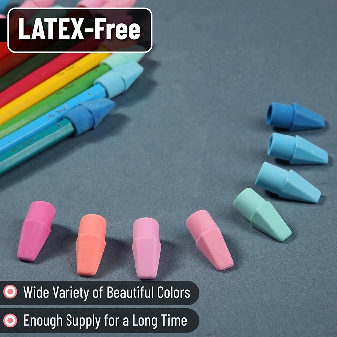 Mr. Pen- Pencil Erasers Toppers, 120 Pack, Latex Free, No Smudge | Mr Pen - Image 4