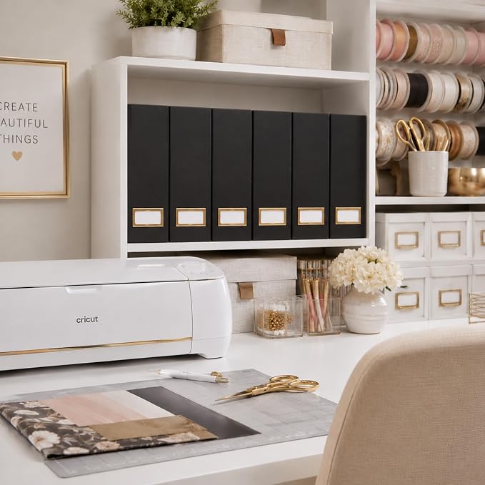 BLU MONACO | Cardboard Magazine File Holder Set of 6 Black | Vertical Magazine - Image 7