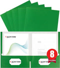 8 Packs Green Two Pocket File Folders, File Folder Letter Size, 8.5x11Inches by OfficeSuppliesDirect