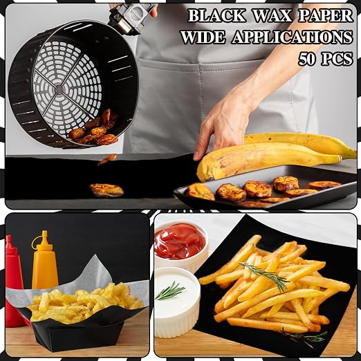 Geosar 100 Pcs Black Paper Food Trays Bulk Disposable Food Boat - Image 5