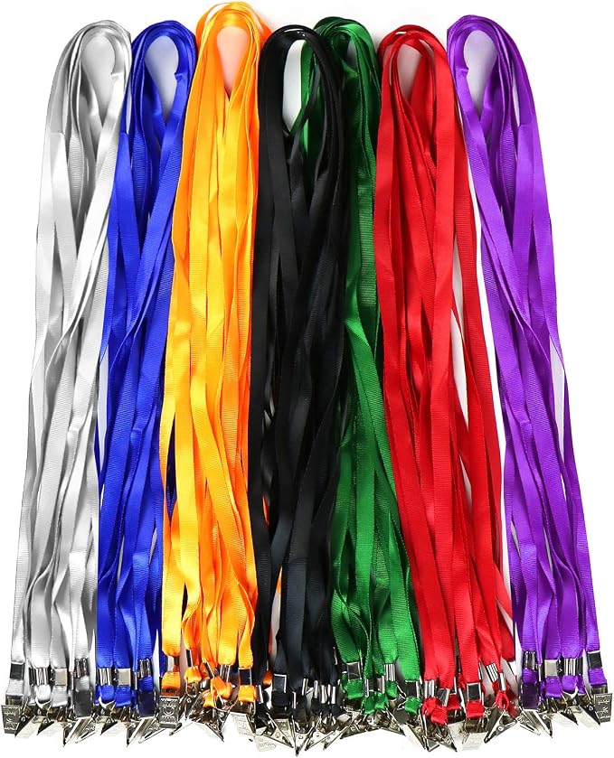 Ollain Lanyards for Id Badges Nylon Neck Flat Cruise Lanyard Bulldog Clips - Image 2