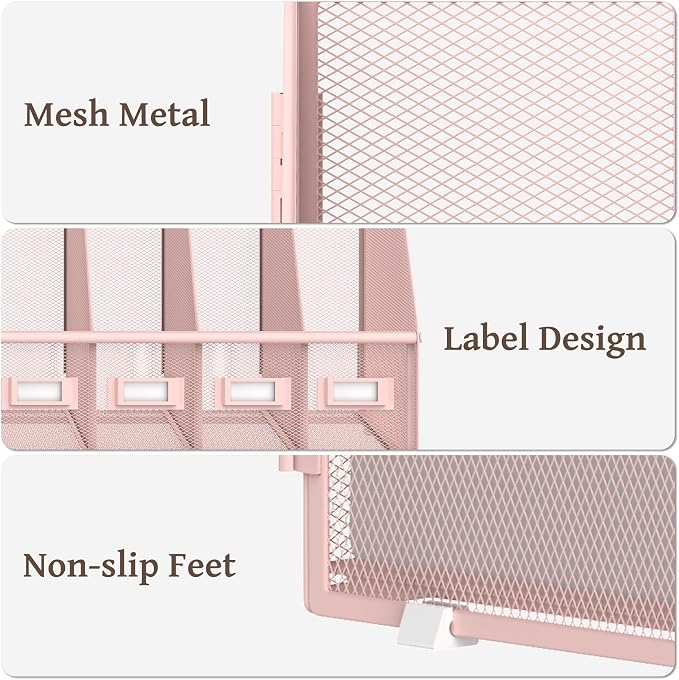 SUPEASY Desk Organizers Metal Desk Magazine File Holder - Image 4