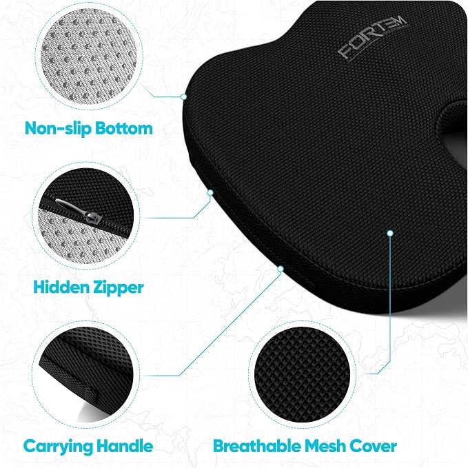 FORTEM Seat Cushion, Office Chair Cushion, Memory Foam Car Seat Cushions - Image 5