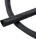 Black Braided Cable Management Sleeves Wire Loom Tubing Cord Protector by BuyUneed