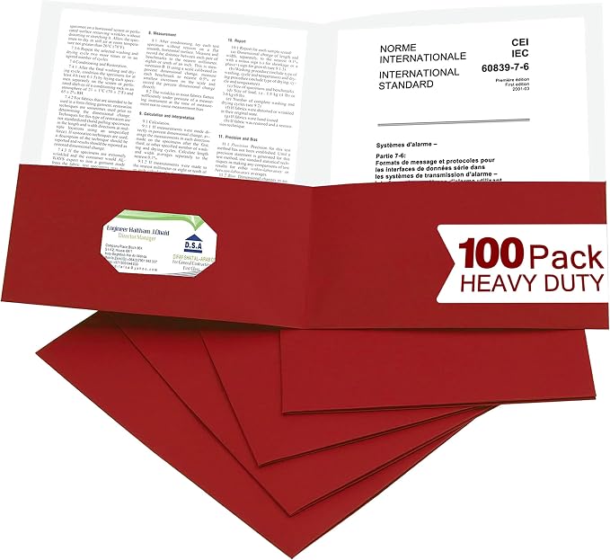 Zzrywuty 100 Packs Red Paper Folders by Zzrywuty