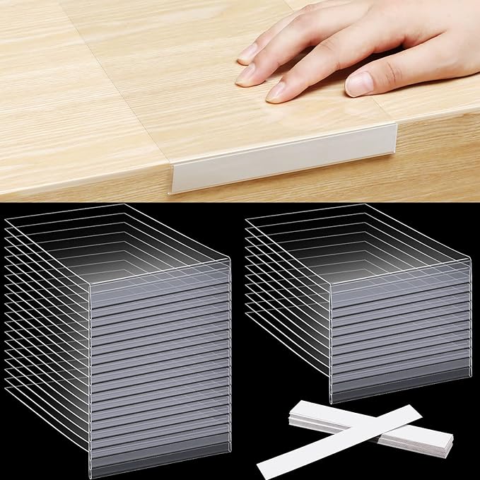 Containlol 30 Pcs Moveable Shelf Label Holders Clear Transparent Plastic by Containlol